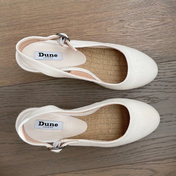 Dune London Karley E Slip On Buckle Close Wedge Espadrille Sandals Cream 40 - Picture 8 of 13